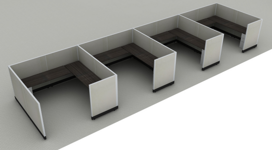 Systems In-Stock Cubicles (Herman Miller AO2 Style) - 8'x8' Four-Station Run