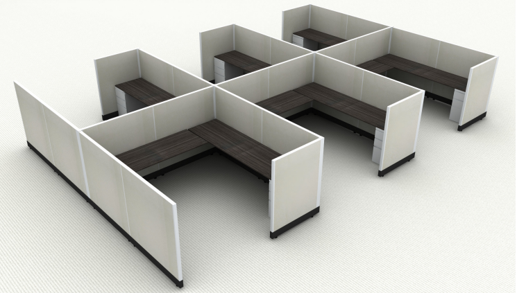 Systems In-Stock Cubicles (Herman Miller AO2 Style) - 8'x8' Six-Pack