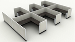 Systems In-Stock Cubicles (Herman Miller AO2 Style) - 8'x8' Six-Pack