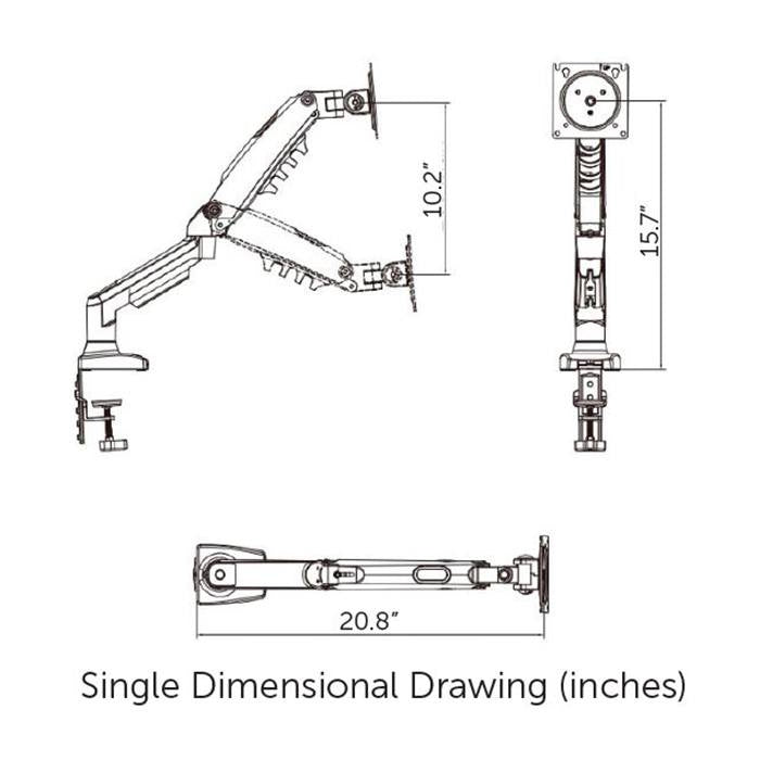 Hawk Gas-Spring Monitor Arms