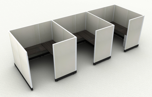 Systems In-Stock Cubicles (Herman Miller AO2 Style) - 6'x6' Triple Workstation