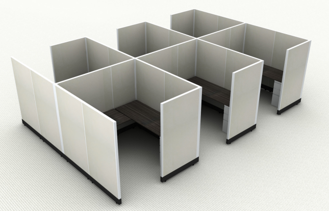Systems In-Stock Cubicles (Herman Miller AO2 Style) - 6'x6' Six-Pack