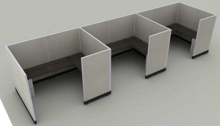 Systems In-Stock Cubicles (Herman Miller AO2 Style) - 6'x8' Triple Workstation