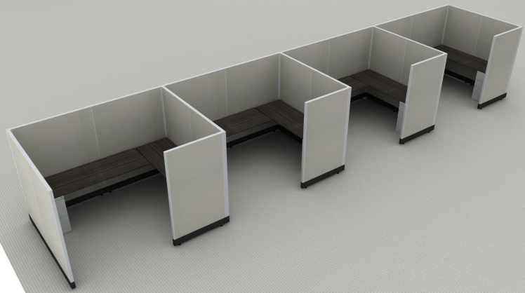Systems In-Stock Cubicles (Herman Miller AO2 Style) - 6'x8' Four-Station Run
