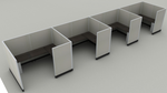 Systems In-Stock Cubicles (Herman Miller AO2 Style) - 6'x8' Four-Station Run
