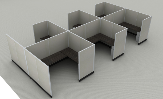 Systems In-Stock Cubicles (Herman Miller AO2 Style) - 6'x8' Six-Pack