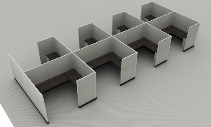 Systems In-Stock Cubicles (Herman Miller AO2 Style) - 6'x8' Eight-Pack
