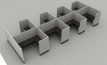 Systems In-Stock Cubicles (Herman Miller AO2 Style) - 6'x6' Eight-Pack
