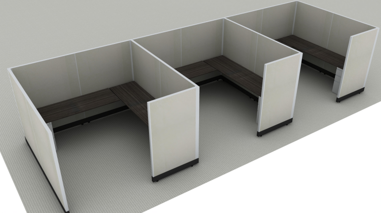Systems In-Stock Cubicles (Herman Miller AO2 Style) - 8'x8' Triple Workstation