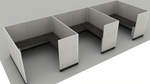 Systems In-Stock Cubicles (Herman Miller AO2 Style) - 8'x8' Triple Workstation