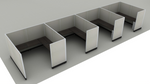 Systems In-Stock Cubicles (Herman Miller AO2 Style) - 8'x8' Four-Station Run