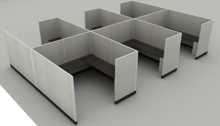 Systems In-Stock Cubicles (Herman Miller AO2 Style) - 8'x8' Six-Pack