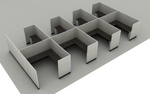 Systems In-Stock Cubicles (Herman Miller AO2 Style) - 8'x8' Eight-Pack