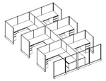 Systems In-Stock Cubicles (Herman Miller AO2 Style) - 6'x6' Six-Pack