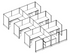 Systems In-Stock Cubicles (Herman Miller AO2 Style) - 6'x6' Six-Pack