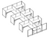 Systems In-Stock Cubicles (Herman Miller AO2 Style) - 6'x8' Six-Pack