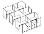 Systems In-Stock Cubicles (Herman Miller AO2 Style) - 6'x6' Six-Pack