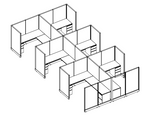 Systems In-Stock Cubicles (Herman Miller AO2 Style) - 6'x8' Six-Pack