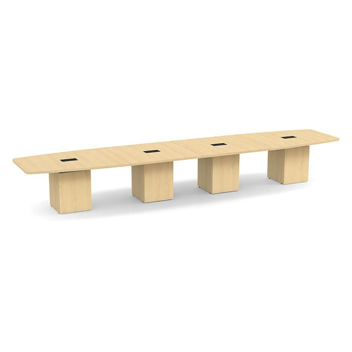 Boat-Shaped Cube Base Conference Table