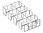 Systems In-Stock Cubicles (Herman Miller AO2 Style) - 6'x6' Eight-Pack