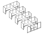 Systems In-Stock Cubicles (Herman Miller AO2 Style) - 6'x8' Eight-Pack