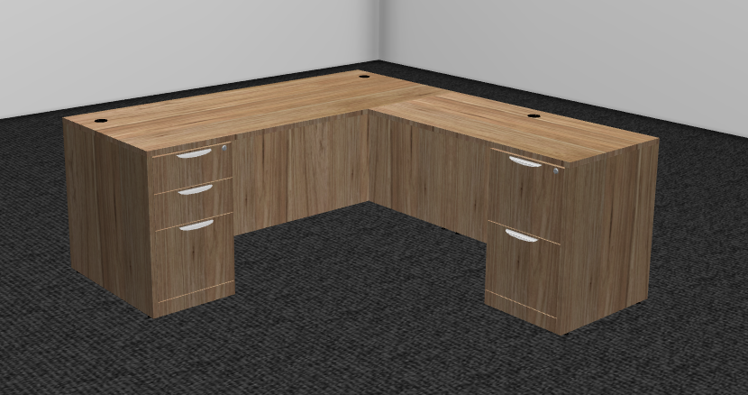 Classic Series Corner Desk with Two Files