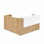 Reception L Desk with Reversible Transaction Top Organizer