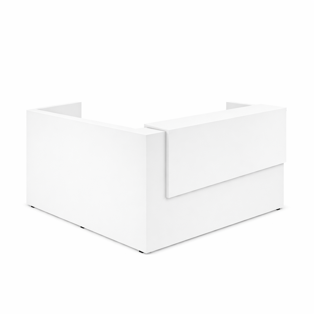 Reception L Desk with Reversible Transaction Top Organizer