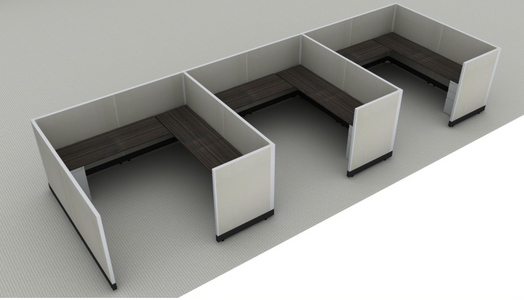 Systems In-Stock Cubicles (Herman Miller AO2 Style) - 8'x8' Triple Workstation
