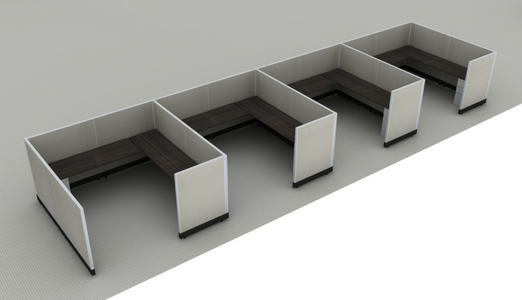 Systems In-Stock Cubicles (Herman Miller AO2 Style) - 8'x8' Four-Station Run