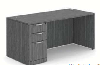 Classic Series Straight Desk with Storage