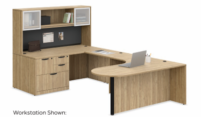 Classic Series Laminate Bullet Desk with Corner Extension
