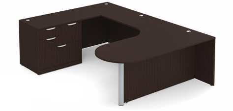Classic Series Laminate Bullet Desk with Corner Extension