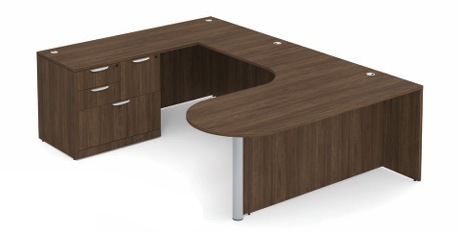 Classic Series Laminate Bullet Desk with Corner Extension