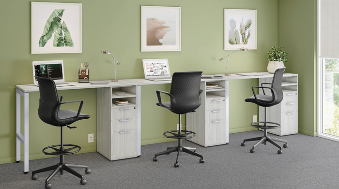 Deluxe Pedestal Box-Box-File with Open Shelving
