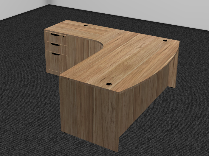 Classic Series Bow Front Radial L-Desk