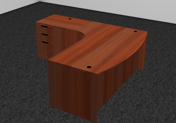 Classic Series Bow Front Radial L-Desk