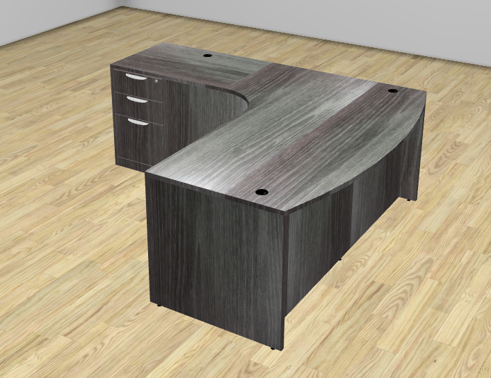 Classic Series Bow Front Radial L-Desk