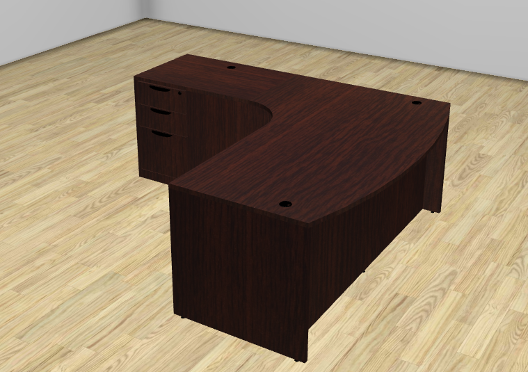 Classic Series Bow Front Radial L-Desk