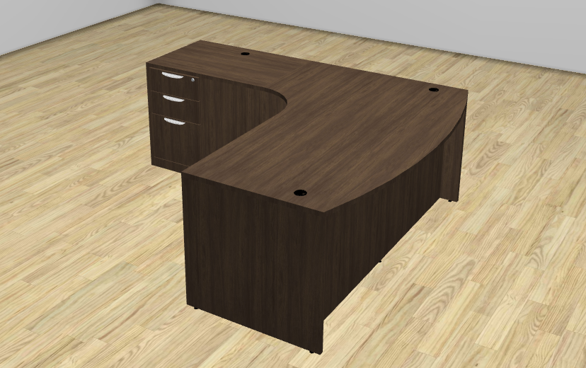 Classic Series Bow Front Radial L-Desk