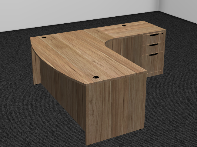 Classic Series Bow Front Radial L Desk