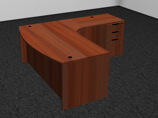 Classic Series Bow Front Radial L Desk