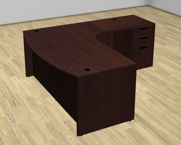 Classic Series Bow Front Radial L Desk