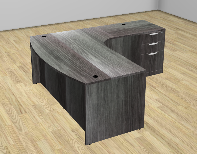 Classic Series Bow Front Radial L Desk