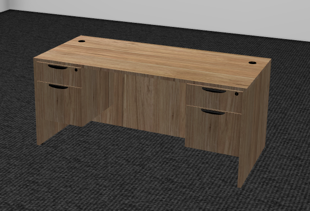 Traditional Straight Desk with Two Hanging File Drawers