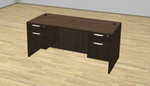 Traditional Straight Desk with Two Hanging File Drawers