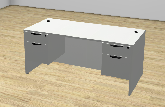 Traditional Straight Desk with Two Hanging File Drawers