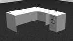 Radial L Desk with File