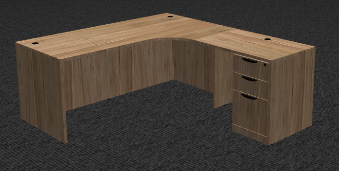 Radial L Desk with File