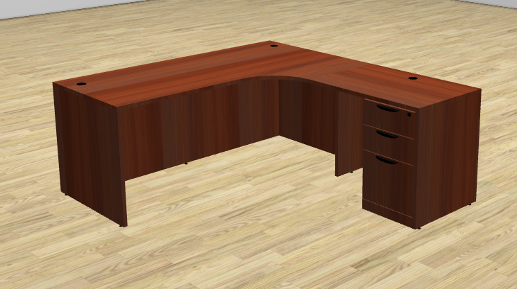 Radial L Desk with File